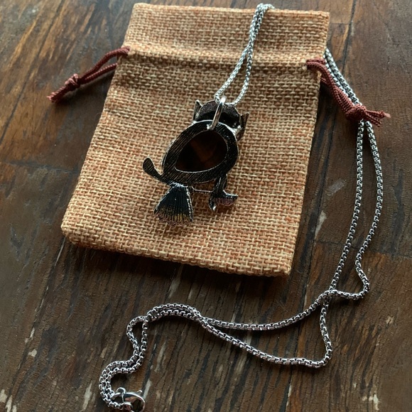 Tigers Eye Owl Necklace Crystal Necklace Tigers Eye Necklace - Picture 4 of 4